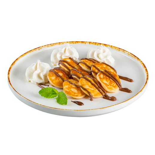 Americké minilívanečky (8 ks) s Nutellou a šlehačkou